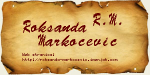 Roksanda Markočević vizit kartica